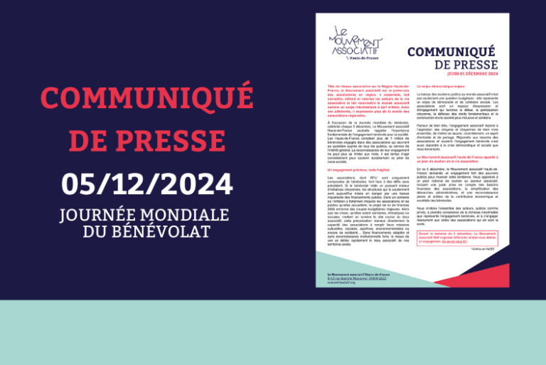 Communiqué de presse - Journée mondiale du bénévolat